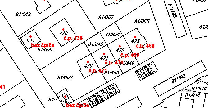 Nupaky 470 na parcele st. 471 v KÚ Nupaky, Katastrální mapa