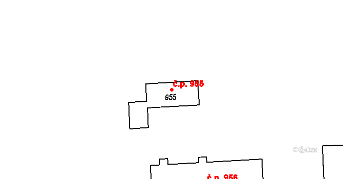 Klecany 955 na parcele st. 955 v KÚ Klecany, Katastrální mapa