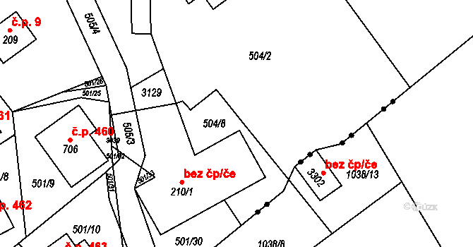 Vrchlabí 39087751 na parcele st. 210/1 v KÚ Hořejší Vrchlabí, Katastrální mapa