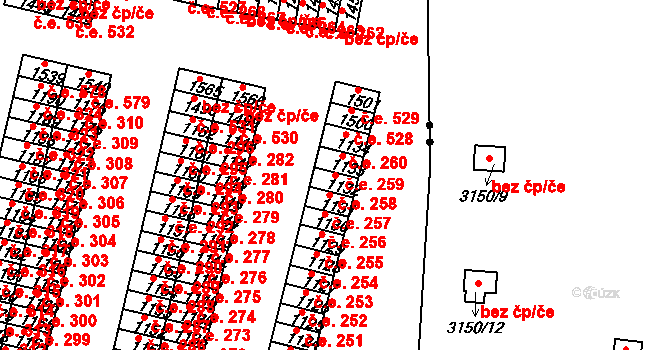 Řetenice 258, Teplice na parcele st. 1132 v KÚ Teplice-Řetenice, Katastrální mapa