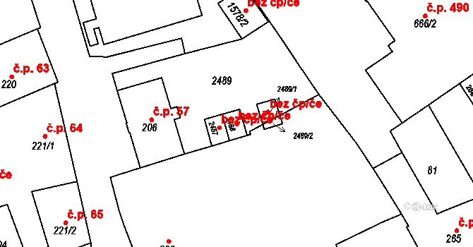 Uničov 40889751 na parcele st. 2488 v KÚ Uničov, Katastrální mapa