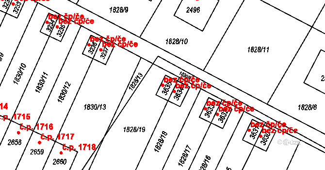 Hořice 41508751 na parcele st. 3635 v KÚ Hořice v Podkrkonoší, Katastrální mapa