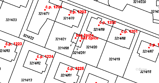 Chotěboř 41699751 na parcele st. 3214/261 v KÚ Chotěboř, Katastrální mapa