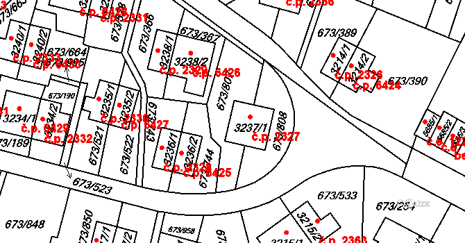 Zlín 2327 na parcele st. 3237/1 v KÚ Zlín, Katastrální mapa