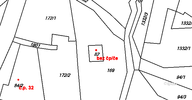 Česká Kamenice 42859751 na parcele st. 82 v KÚ Kerhartice, Katastrální mapa