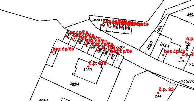 Litovel 109 na parcele st. 1067 v KÚ Litovel, Katastrální mapa