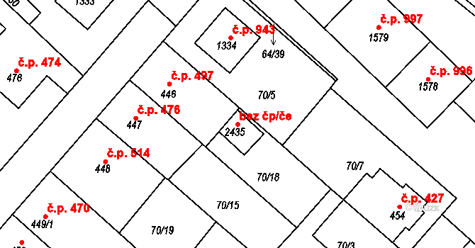 Neratovice 43024751 na parcele st. 2435 v KÚ Neratovice, Katastrální mapa