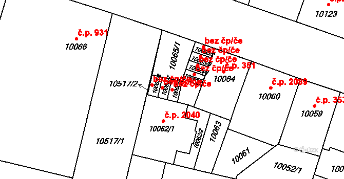 Plzeň 43545751 na parcele st. 10065/6 v KÚ Plzeň, Katastrální mapa