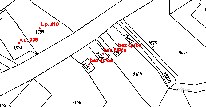Velké Hamry 44213751 na parcele st. 2158 v KÚ Velké Hamry, Katastrální mapa