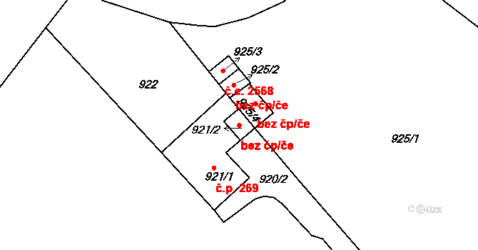 Trmice 44734751 na parcele st. 921/2 v KÚ Trmice, Katastrální mapa