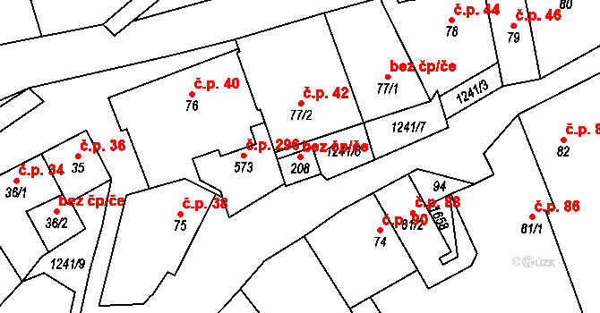 Liběchov 45379751 na parcele st. 208 v KÚ Liběchov, Katastrální mapa