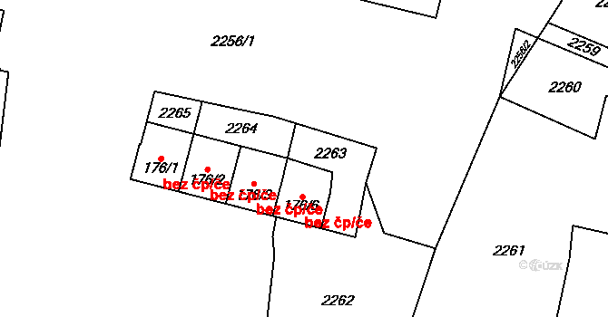Králíky 46062751 na parcele st. 176/3 v KÚ Červený Potok, Katastrální mapa