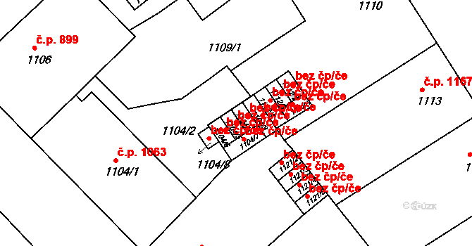 Praha 49010751 na parcele st. 1104/5 v KÚ Nusle, Katastrální mapa