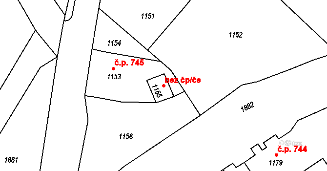 Šluknov 49583751 na parcele st. 1155 v KÚ Šluknov, Katastrální mapa