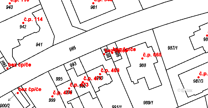 Brno 49658751 na parcele st. 991/2 v KÚ Stránice, Katastrální mapa