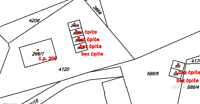 Vlčice 49861751 na parcele st. 266/2 v KÚ Vlčice u Trutnova, Katastrální mapa