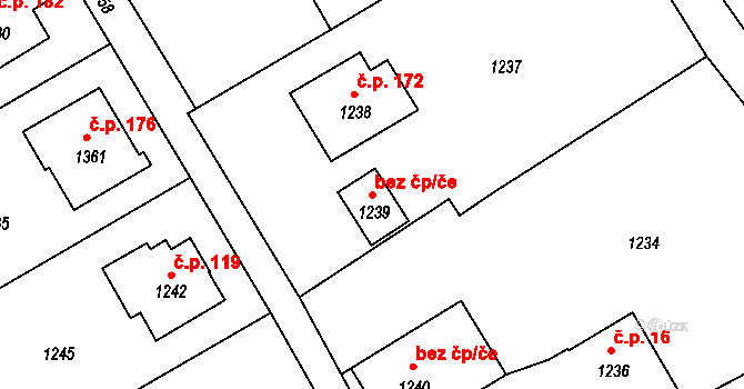 Zbyslavice 50343751 na parcele st. 1239 v KÚ Zbyslavice, Katastrální mapa