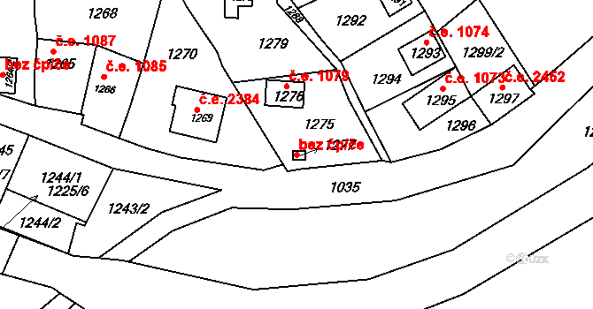 Brno 50482751 na parcele st. 1277 v KÚ Bystrc, Katastrální mapa