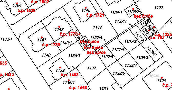 Chomutov 79522751 na parcele st. 1138/3 v KÚ Chomutov I, Katastrální mapa