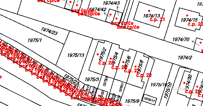Vimperk III 25, Vimperk na parcele st. 1975/2 v KÚ Vimperk, Katastrální mapa