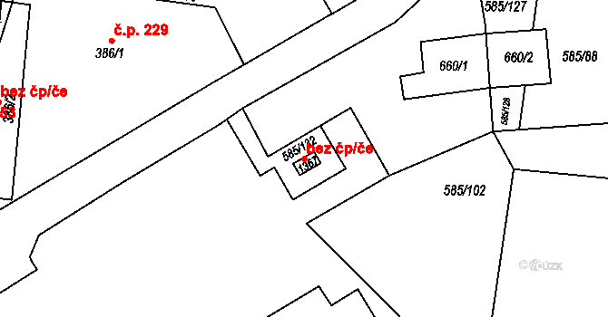 Osek 87804751 na parcele st. 1367 v KÚ Osek u Duchcova, Katastrální mapa