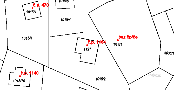Sadská 1164 na parcele st. 4131 v KÚ Sadská, Katastrální mapa