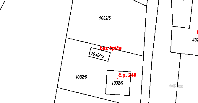 Hlízov 103681752 na parcele st. 1032/12 v KÚ Hlízov, Katastrální mapa