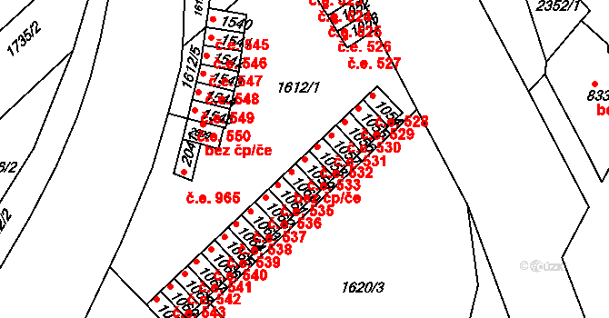 Tišnov 533 na parcele st. 1059 v KÚ Tišnov, Katastrální mapa
