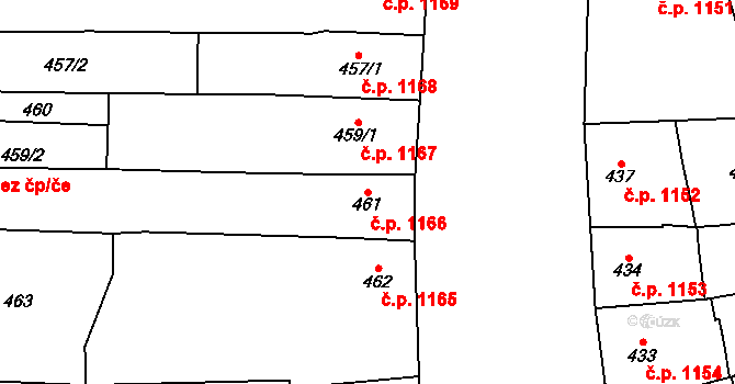 Šternberk 1166 na parcele st. 461 v KÚ Šternberk, Katastrální mapa