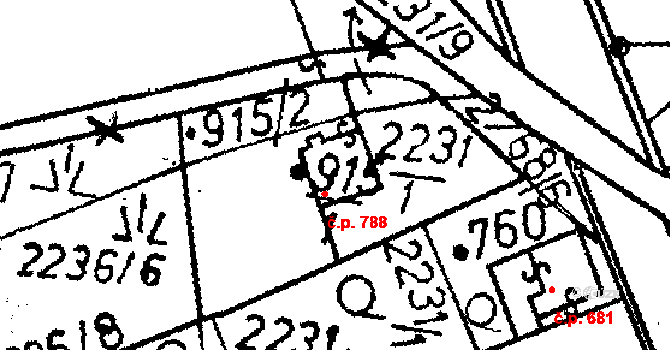 Kamenický Šenov 788 na parcele st. 915/1 v KÚ Kamenický Šenov, Katastrální mapa