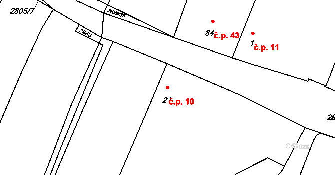 Plástovice 10, Sedlec na parcele st. 21 v KÚ Plástovice, Katastrální mapa