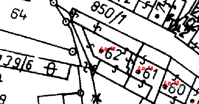 Heřmaň 56 na parcele st. 62 v KÚ Heřmaň, Katastrální mapa
