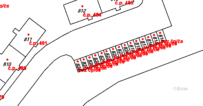 Holýšov 39194752 na parcele st. 824 v KÚ Holýšov, Katastrální mapa