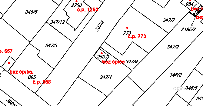 Přeštice 40912752 na parcele st. 2537 v KÚ Přeštice, Katastrální mapa