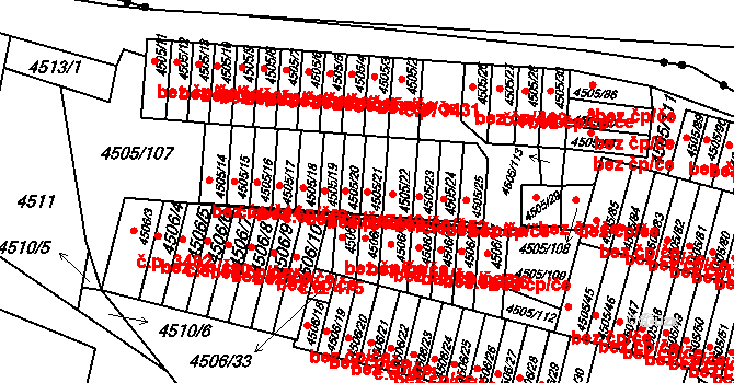 Příbram 42109752 na parcele st. 4505/21 v KÚ Příbram, Katastrální mapa