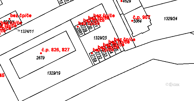 Chrudim 43718752 na parcele st. 2732 v KÚ Chrudim, Katastrální mapa