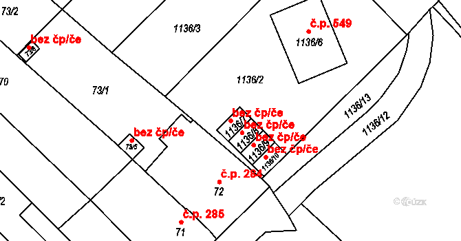 Zbýšov 46038752 na parcele st. 1136/7 v KÚ Zbýšov u Oslavan, Katastrální mapa