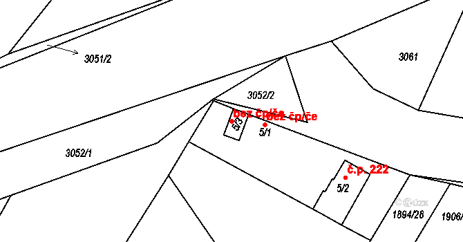 Bystřice pod Hostýnem 47566752 na parcele st. 5/3 v KÚ Bystřice pod Hostýnem, Katastrální mapa