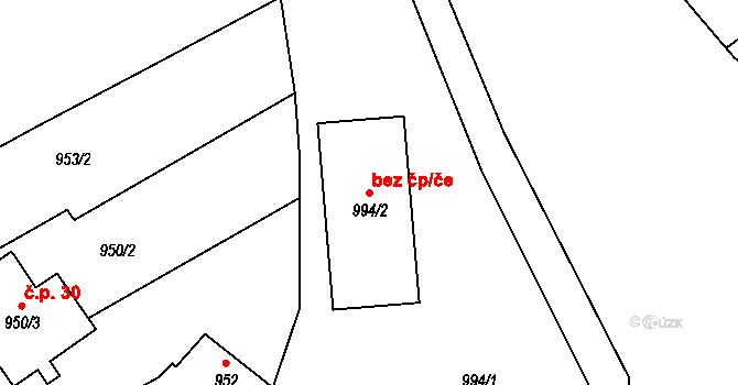 Zbýšov 47821752 na parcele st. 994/2 v KÚ Zbýšov u Oslavan, Katastrální mapa