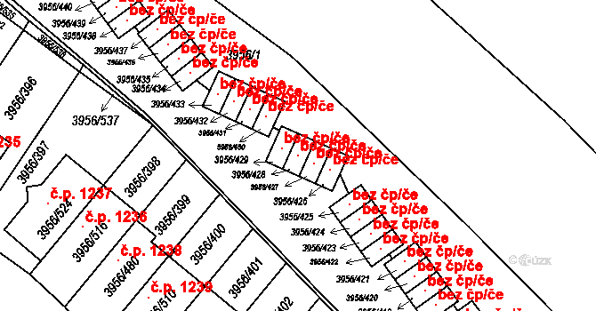 Jindřichův Hradec 48550752 na parcele st. 3956/428 v KÚ Jindřichův Hradec, Katastrální mapa