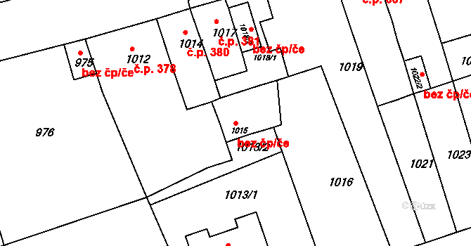 Jirkov 49690752 na parcele st. 1015 v KÚ Jirkov, Katastrální mapa