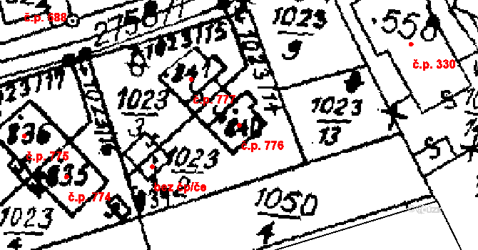 Libina 776 na parcele st. 5374 v KÚ Horní Libina, Katastrální mapa