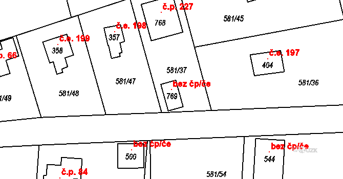 Kunice 101415753 na parcele st. 769 v KÚ Dolní Lomnice u Kunic, Katastrální mapa