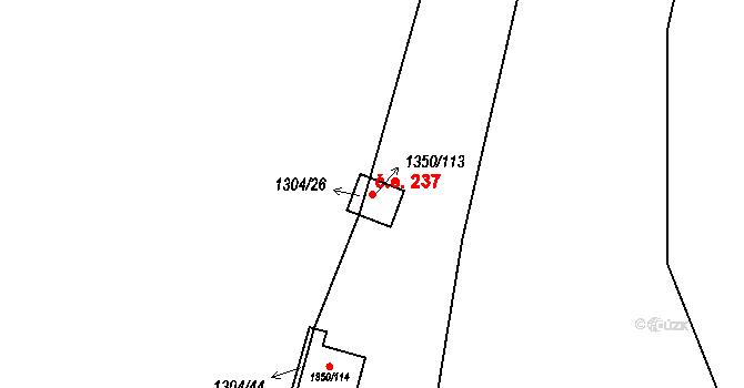 Oslnovice 237 na parcele st. 1350/113 v KÚ Oslnovice, Katastrální mapa