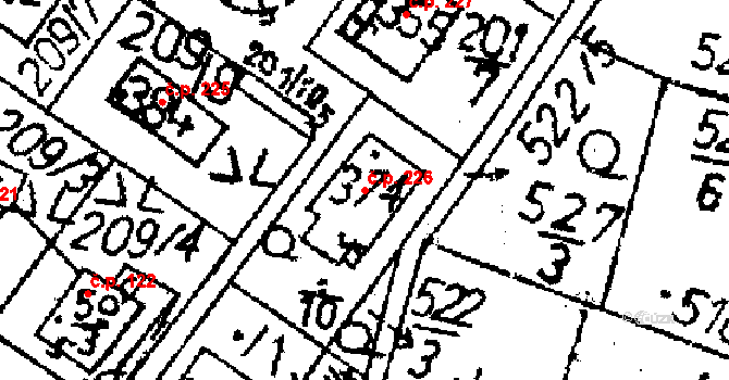 Markvartice 226, Jablonné v Podještědí na parcele st. 374 v KÚ Markvartice v Podještědí, Katastrální mapa