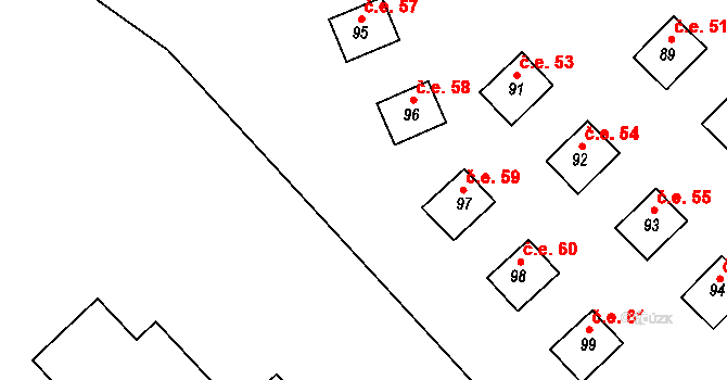Chramosty 59, Dublovice na parcele st. 97 v KÚ Chramosty, Katastrální mapa