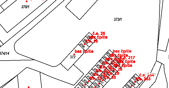 Rousínov 39712753 na parcele st. 373/4 v KÚ Rousínov u Vyškova, Katastrální mapa