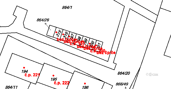 Libochovany 41076753 na parcele st. 198 v KÚ Libochovany, Katastrální mapa