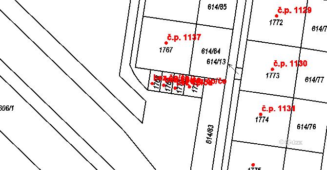 Neratovice 43032753 na parcele st. 1769 v KÚ Neratovice, Katastrální mapa