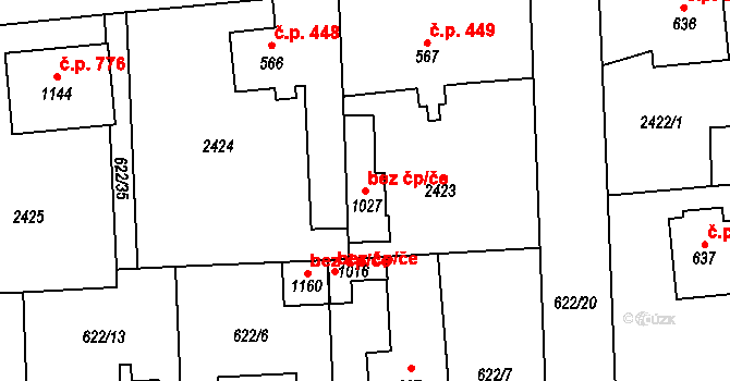 Sobotka 45989753 na parcele st. 1027 v KÚ Sobotka, Katastrální mapa